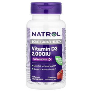 Natrol Vitamina D3 Morango 2.000 UI 90 Comprimidos