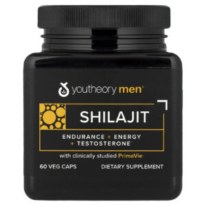 Youtheory Men® Shilajit 60 Cápsulas Vegetais (250 mg por Cápsula)