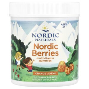 Nordic Naturals Nordic Berries Gomas Multivitamínicas A Partir de 3 Anos de Idade Sabor Laranja e Limão 120 Gomas em Formato de Frutos Silvestres