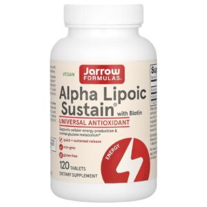 Jarrow Formulas Alpha Lipoic Sustain com Biotina 300 mg 120 Comprimidos