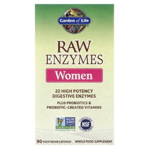 Garden of Life Enzimas RAW Mulheres 90 Cápsulas Vegetarianas