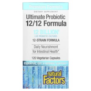 Natural Factors Ultimate Probiotic Fórmula 12/12 12 Bilhões de UFCs 120 Cápsulas Vegetarianas