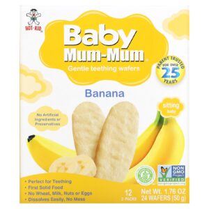Hot Kid Mãe do Bebê Bolachas Suaves de Dentição Banana 12 Pacotes 2 Bolachas Cada