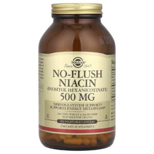Solgar Niacina sem rubor 500 mg 250 cápsulas vegetais