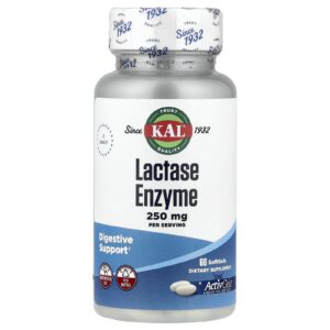 KAL Enzima Lactase 60 Cápsulas Softgel (125 mg por Cápsula Softgel)