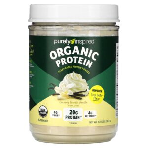 Purely Inspired Proteína Orgânica Shake Nutritivo à Base de Plantas Baunilha Francesa 680 g (150 lbs)