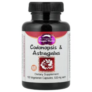 Dragon Herbs Codonopsis e Astragalus 100 Cápsulas Vegetarianas