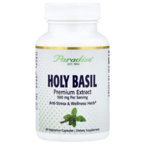 Paradise Herbs Manjericão Santo 60 Cápsulas Vegetarianas (250 mg por Cápsula)