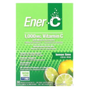 Ener-C Vitamina C Mistura para Bebidas Multivitamínicas Limão e Limão 1.000 mg 30 Pacotes 956 g (03 oz) Cada