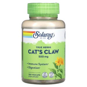 Solaray Unha de Gato 500 mg 100 Cápsulas Vegetais
