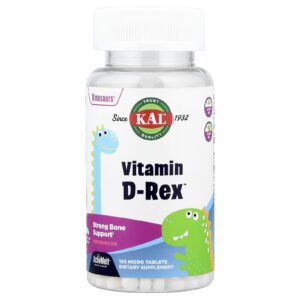 KAL Dinosaurs® Vitamina D-Rex™ Melancia 15 mcg (600 UI) 120 Microcomprimidos