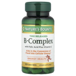 Natures Bounty Complexo B de Liberação Programada com Ácido Fólico mais Vitamina C 125 Comprimidos Revestidos