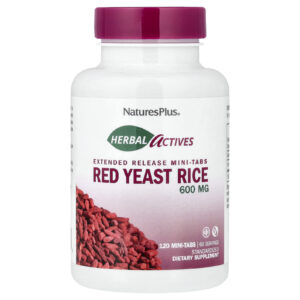 NaturesPlus Herbal Actives Levedura de Arroz Vermelho 120 Minicomprimidos (300 mg por Comprimido)