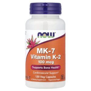 NOW Foods MK-7 Vitamina K-2 100 mcg 120 Cápsulas Vegetais