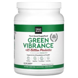 Vibrant Health Green Vibrance +25 bilhões de probióticos versão 21.0 913 g (3221 oz)