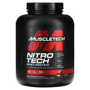 MuscleTech Whey Protein Nitro-Tech® Chocolate ao Leite 181 kg (4 lb)