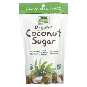 NOW Foods Real Food Açúcar de Coco Orgânico 16 oz (454 g)