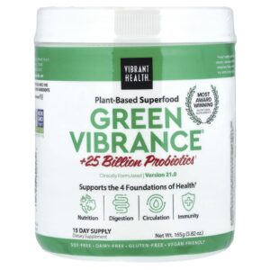 Vibrant Health Green Vibrance + 25 Bilhões de Probióticos Versão 21.0 165 g (582 oz)