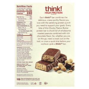 Think ! Barras com Alto Teor de Proteína Manteiga de Amendoim em Pedaços 10 barras 60 g (21 oz) cada