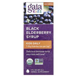 Gaia Herbs Infantil Xarope de Sabugueiro Preto 89 ml (3 fl oz)
