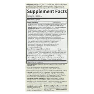 Garden of Life RAW Probiotics Tratamento do Cólon 30 Cápsulas Vegetarianas