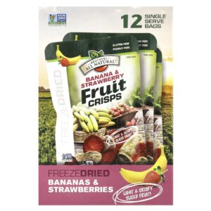 Brothers-All-Natural Tortinhas de Frutas Banana e Morangos 12 Sacos de Porções Individuais 12 g (042 oz) Cada