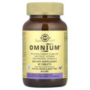 Solgar Omnium® Complexo de Fitonutrientes Fórmula Múltipla de Minerais e Vitaminas 90 Comprimidos