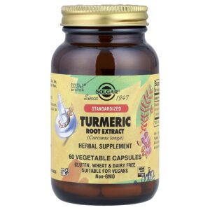 Solgar Extrato da Raiz de Cúrcuma 60 Cápsulas Vegetais (400 mg por Cápsula)