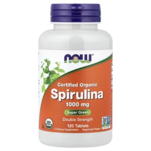 NOW Foods Espirulina Orgânica Certificada 1.000 mg 120 Comprimidos