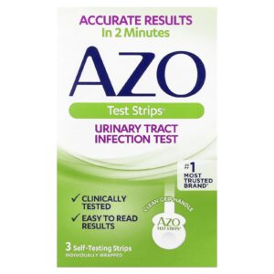 AZO Test Strips® Teste de Infecção do Trato Urinário 3 Tiras de Autoteste