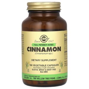 Solgar Ervas de Potência Completa Canela 100 Cápsulas Vegetais