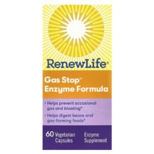 Renew Life Fórmula de Enzimas Gas Stop™ 60 Cápsulas Vegetarianas