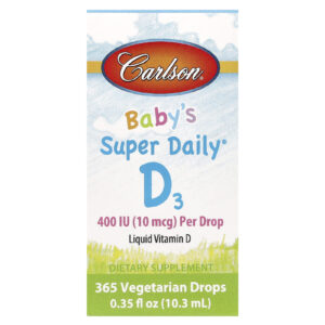 Carlson Super Daily D3 para bebês 10 mcg (400 UI) 103 ml (035 fl oz)