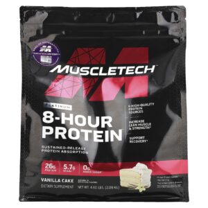 MuscleTech Platinum 8-Hour Protein™ Bolo de Baunilha 209 kg (46 lb)