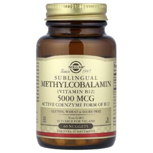 Solgar Metilcobalamina Sublingual (Vitamina B12) 5.000 mcg 60 Nuggets