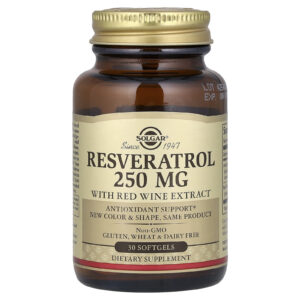 Solgar Resveratrol com Extrato de Vinho Tinto 30 Cápsulas Softgel