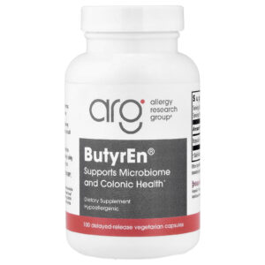 Allergy Research Group ButyrEn® 100 Cápsulas Vegetarianas de Liberação Retardada (200 mg por cápsula)