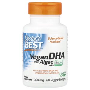 Doctors Best DHA Vegano de Algas com Lifes DHA™ 200 mg 60 Cápsulas Softgel Vegetais