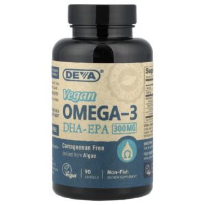 Deva Vegano Ômega-3 DHA-EPA 300 mg 90 Cápsulas Softgel Veganas