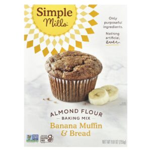 Simple Mills Naturalmente sem glúten Mistura de farinha de amêndoa Muffin e pão de banana 9 oz (255 g)