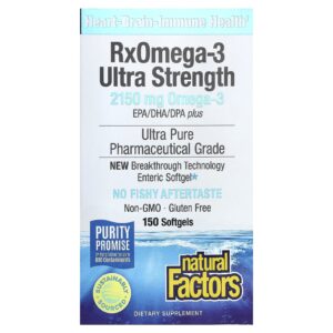 Natural Factors RxOmega-3 Ultra Strength 150 Cápsulas Softgel (1.075 mg por Cápsula Softgel)