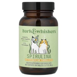 Dr. Mercola Bark & Whiskers™ Espirulina Para Cães e Gatos 180 Comprimidos 90 g (317 oz)