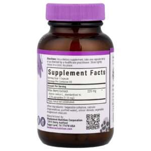 Bluebonnet Nutrition Extrato de Vitex 60 Cápsulas Vegetais (225 mg por Cápsula)