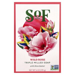 SoF Sabonete Triplamente Moído com Manteiga de Karité Wild Rose 170 g (6 oz)