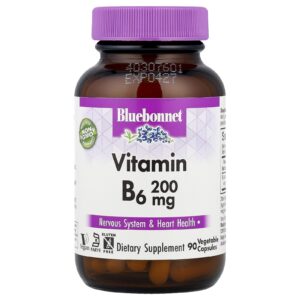 Bluebonnet Nutrition Vitamina B6 200 mg 90 Cápsulas Vegetais