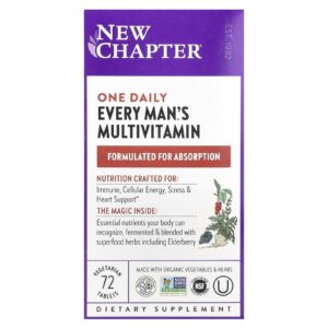 New Chapter One Daily Every Mans Multivitamínico 72 Comprimidos Vegetarianos