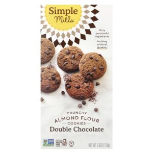 Simple Mills Cookies Crocantes de Farinha de Amêndoa Chocolate Duplo 156 g (55 oz)