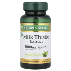 Natures Bounty Extrato de Cardo-Mariano 1.000 mg 50 Cápsulas Softgel de Liberação Rápida