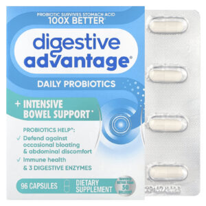 Schiff Digestive Advantage® Probióticos Diários + Suporte Intensivo para o Intestino 96 Cápsulas