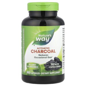 Natures Way Carvão Ativado 360 Cápsulas (280 mg por Cápsula)